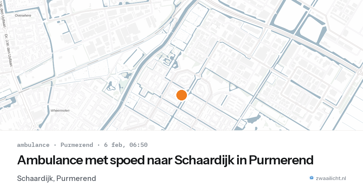 Ambulance met spoed naar Schaardijk in Purmerend — 6 feb 2026