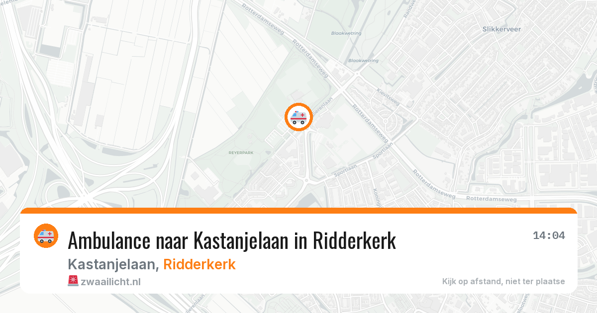 Ambulance naar Kastanjelaan in Ridderkerk — 25 mrt 2026