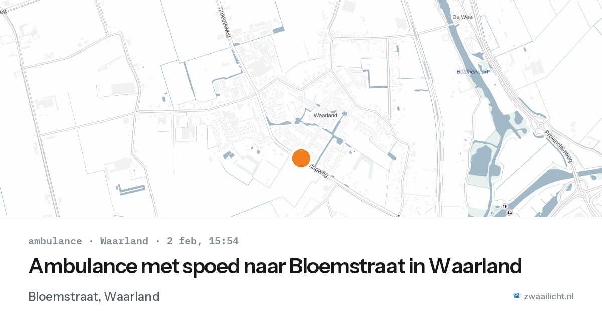 Ambulance met spoed naar Bloemstraat in Waarland — 2 feb 2026