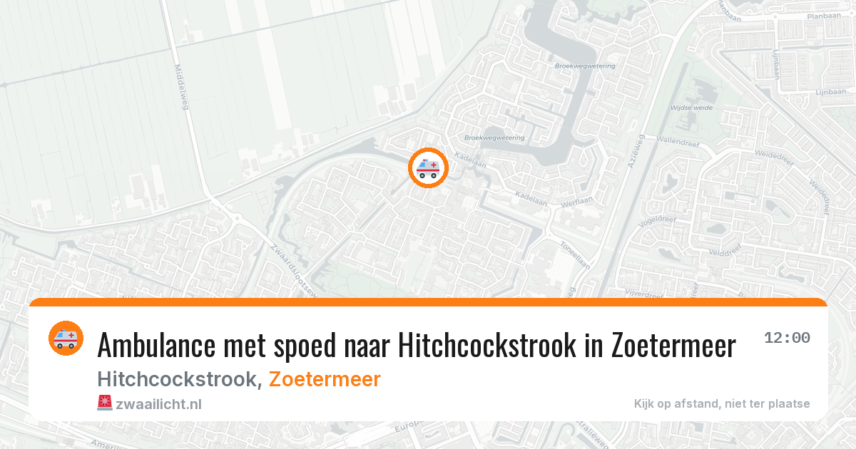 Ambulance met spoed naar Hitchcockstrook in Zoetermeer — 20 jul 2026
