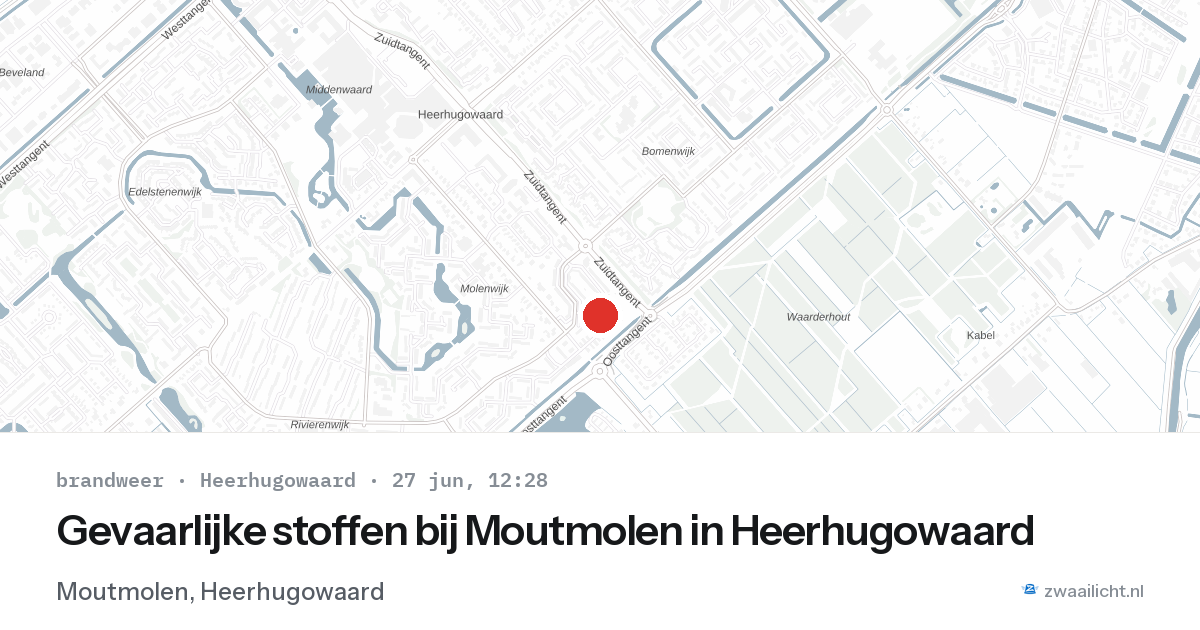 Gevaarlijke stoffen bij Moutmolen in Heerhugowaard — 27 jun 2026