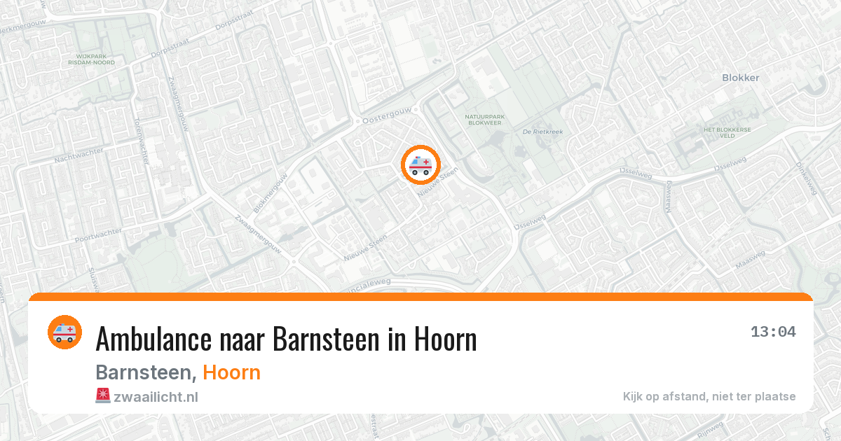 Ambulance naar Barnsteen in Hoorn — 20 apr 2026
