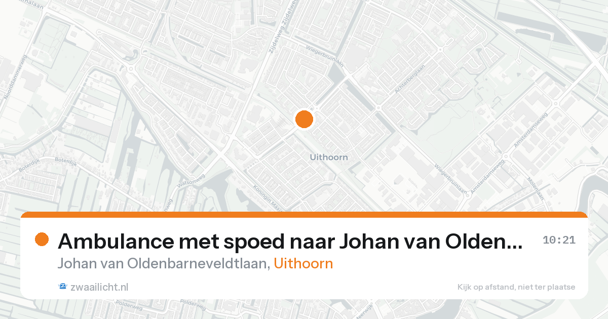 Ambulance met spoed naar Johan van Oldenbarneveldtlaan in Uithoorn — 23 aug 2026