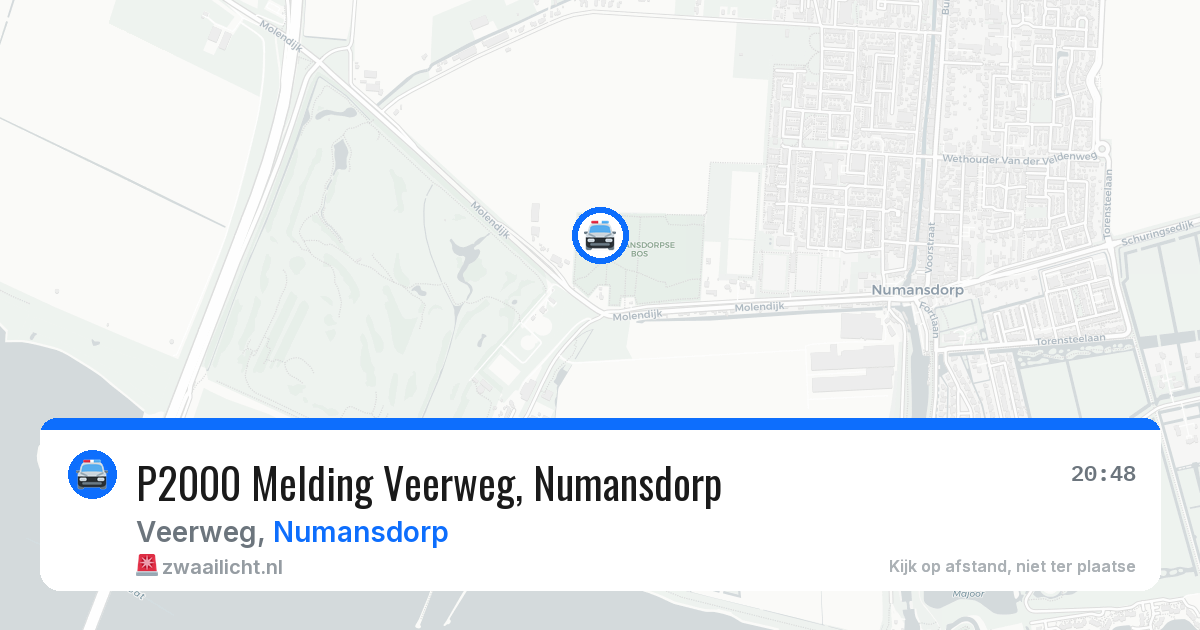 P2000 Melding Veerweg, Numansdorp — 31 jul 2026
