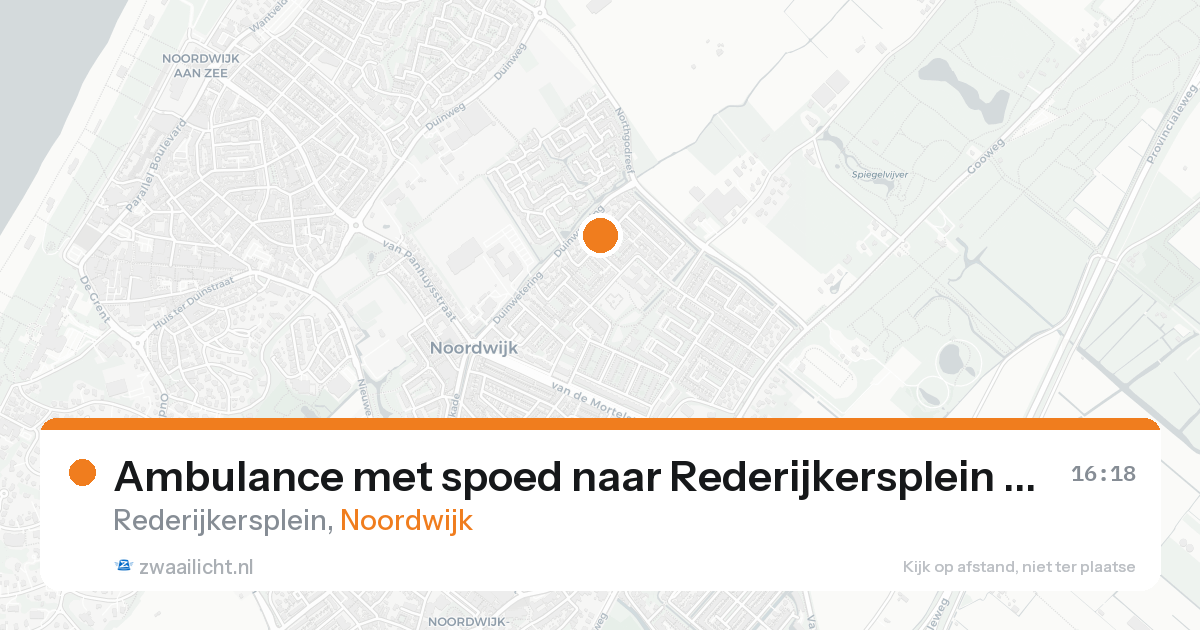Ambulance met spoed naar Rederijkersplein in Noordwijk — 17 aug 2026