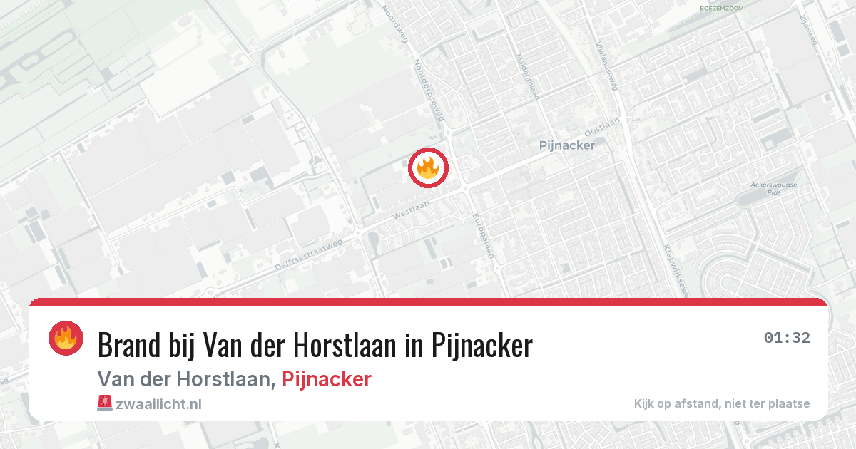 Brand bij Van der Horstlaan in Pijnacker — 10 jun 2026
