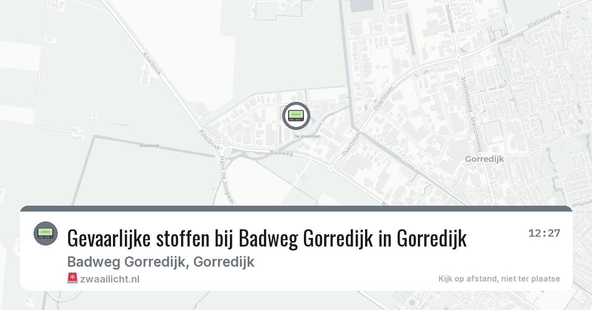 Gevaarlijke stoffen bij Badweg Gorredijk in Gorredijk — 10 apr 2026