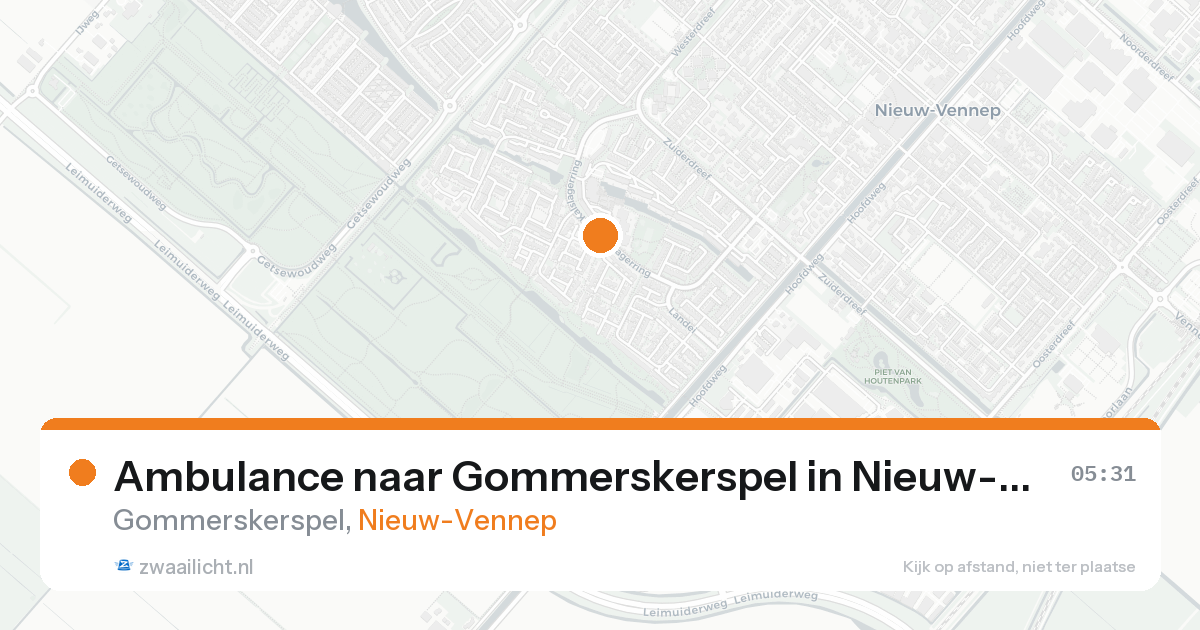 Ambulance naar Gommerskerspel in Nieuw-Vennep — 26 aug 2026