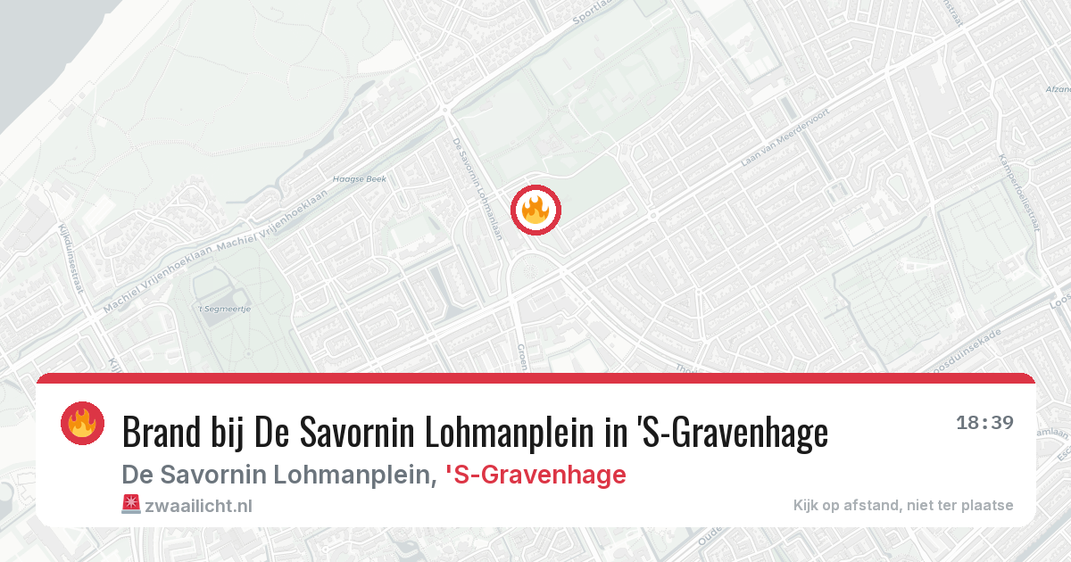 Brand bij De Savornin Lohmanplein in 'S-Gravenhage — 11 aug 2026