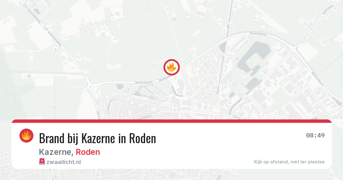 Brand bij Kazerne in Roden — 20 jun 2026