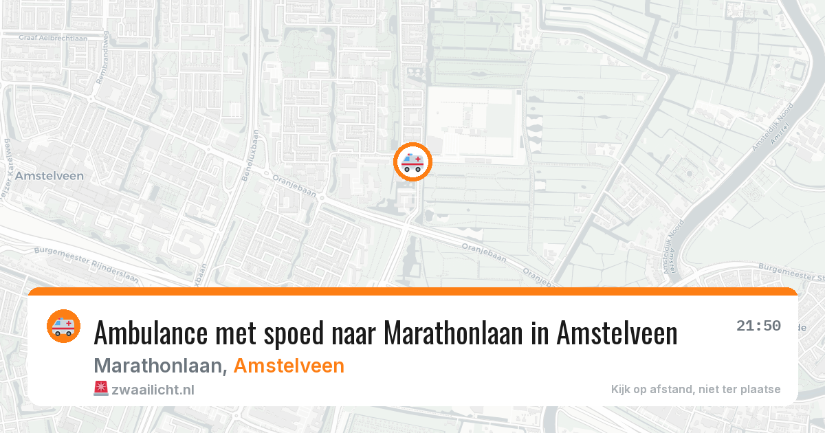 Ambulance met spoed naar Marathonlaan in Amstelveen — 20 mrt 2026