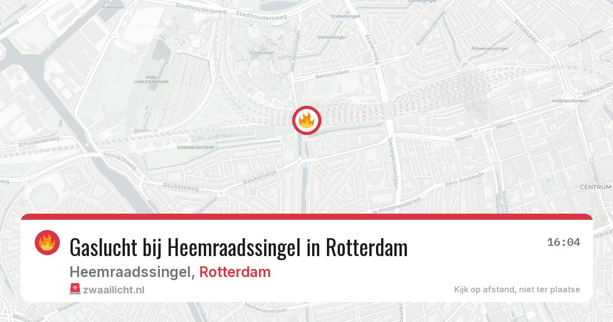 Gaslucht bij Heemraadssingel in Rotterdam — 22 mei 2026