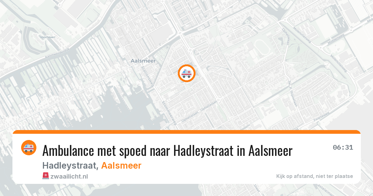 Ambulance met spoed naar Hadleystraat in Aalsmeer — 10 apr 2026