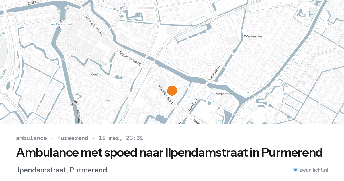 Ambulance met spoed naar Ilpendamstraat in Purmerend — 11 mei 2026