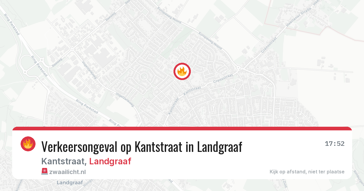 Verkeersongeval op Kantstraat in Landgraaf — 9 aug 2026