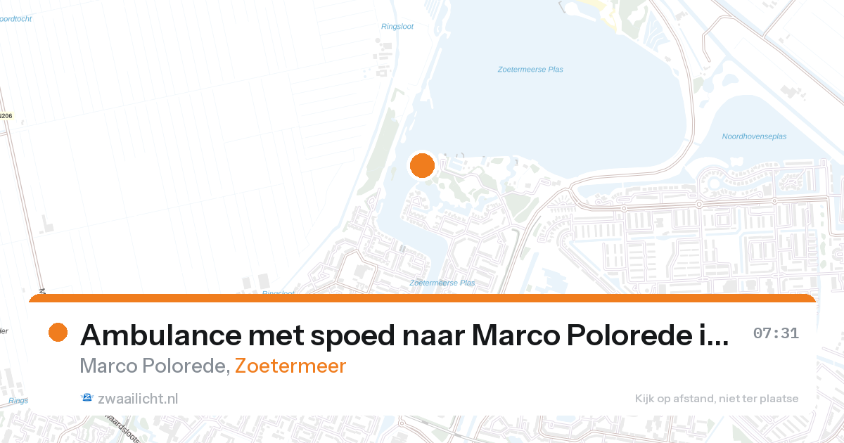 Ambulance met spoed naar Marco Polorede in Zoetermeer — 27 aug 2026