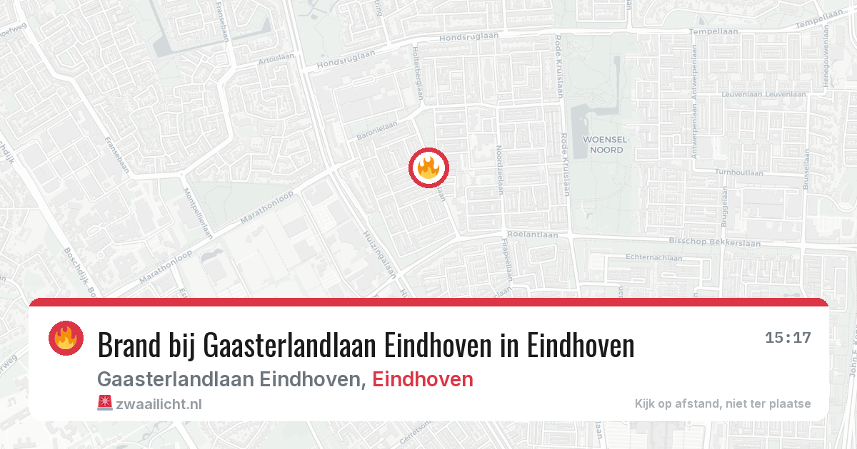 Brand bij Gaasterlandlaan Eindhoven in Eindhoven — 6 jun 2026