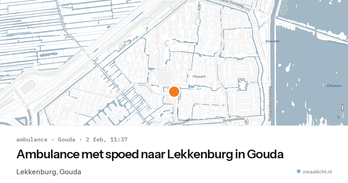 Ambulance met spoed naar Lekkenburg in Gouda — 2 feb 2026