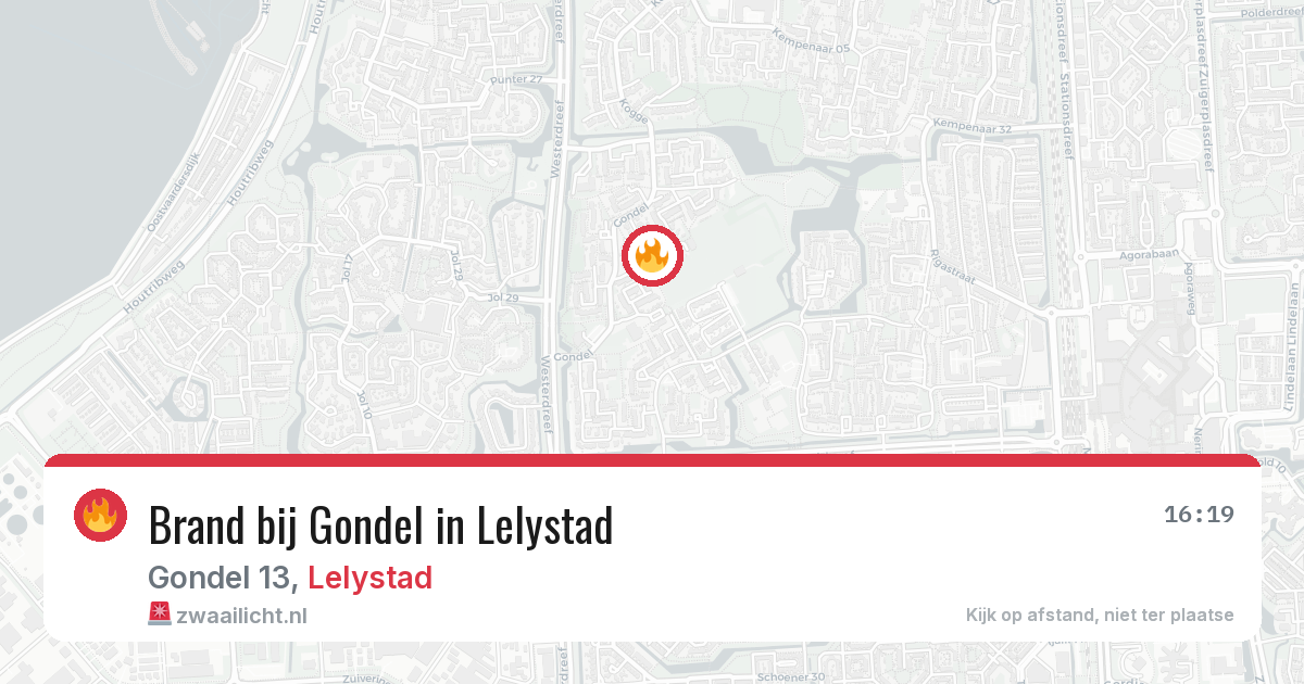 Brand bij Gondel in Lelystad — 7 jun 2026