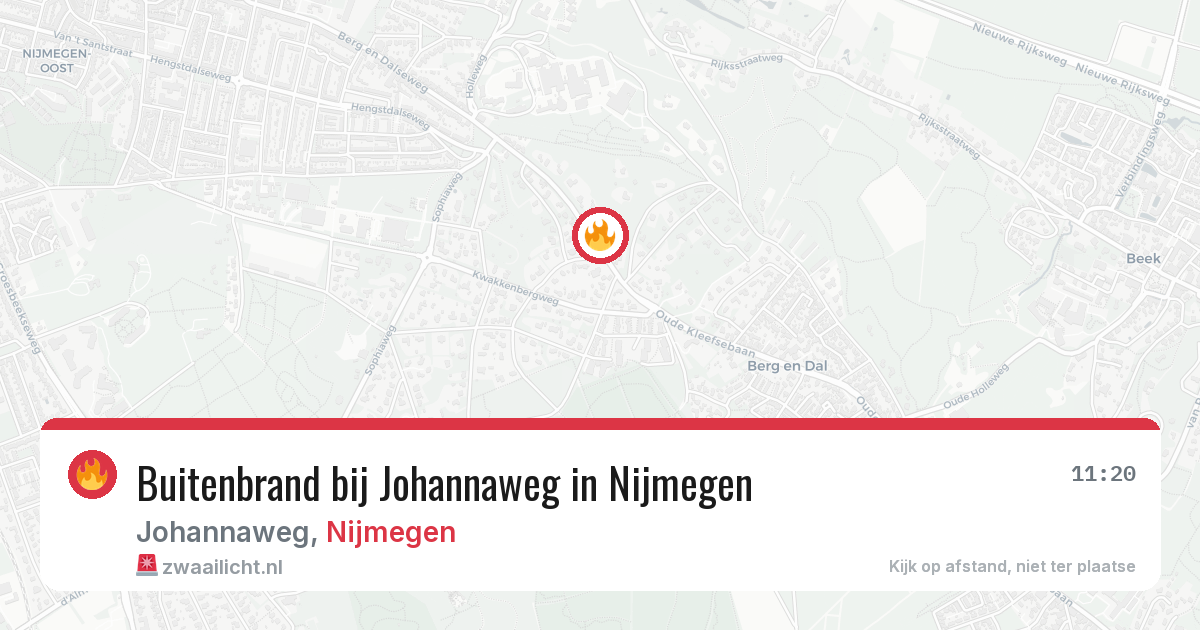 Buitenbrand bij Johannaweg in Nijmegen — 23 mei 2026