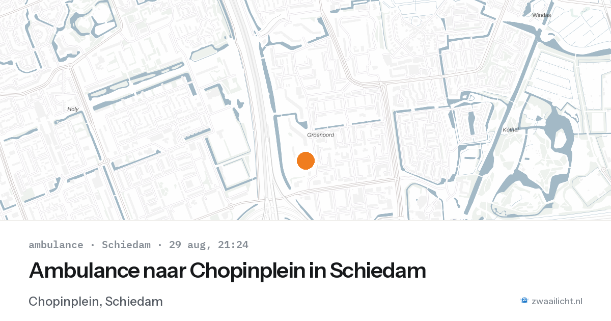 Ambulance naar Chopinplein in Schiedam — 29 aug 2026