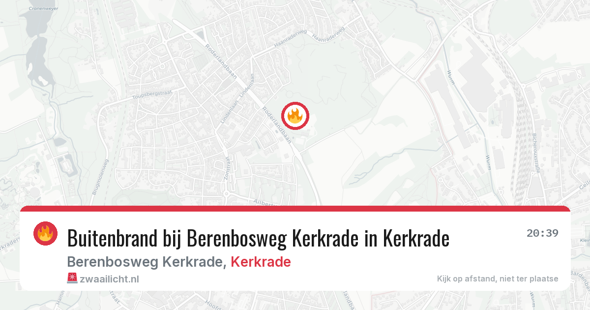 Buitenbrand bij Berenbosweg Kerkrade in Kerkrade — 1 aug 2026