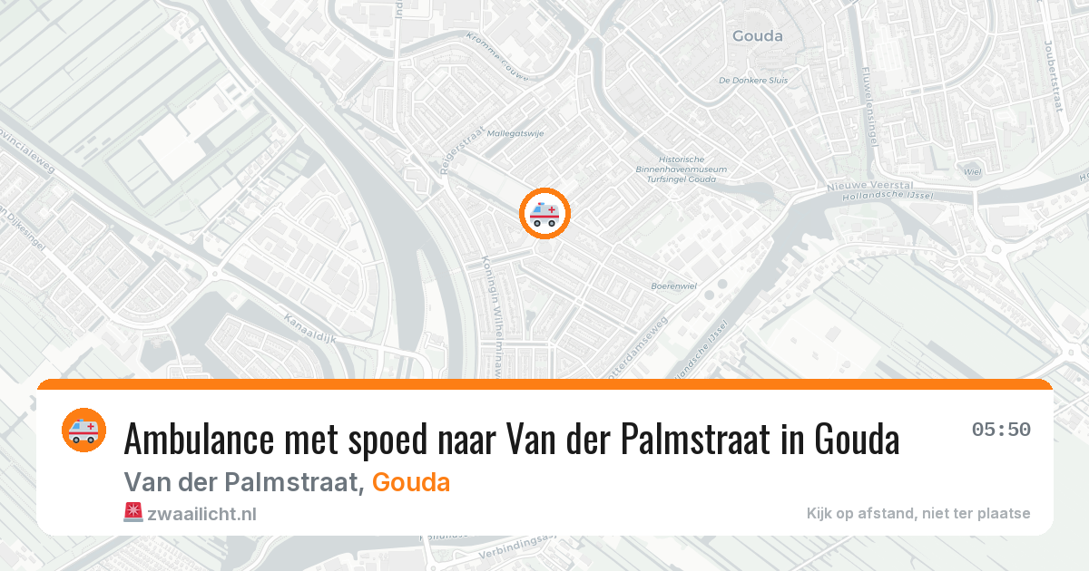 Ambulance met spoed naar Van der Palmstraat in Gouda — 12 jun 2026