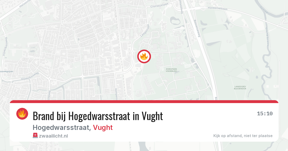 Brand bij Hogedwarsstraat in Vught — 3 jul 2026
