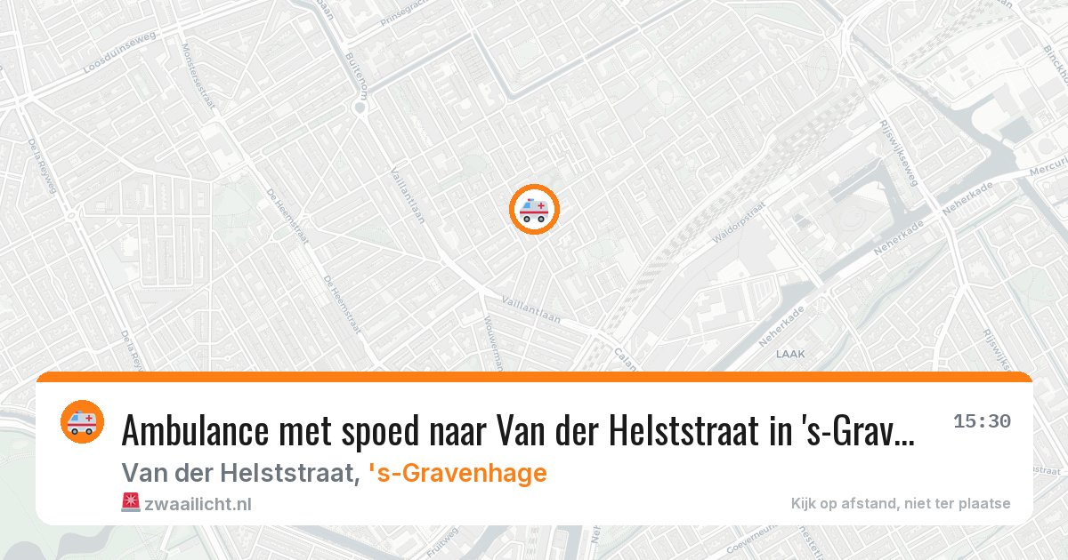 Ambulance met spoed naar Van der Helststraat in 's-Gravenhage — 15 apr 2026