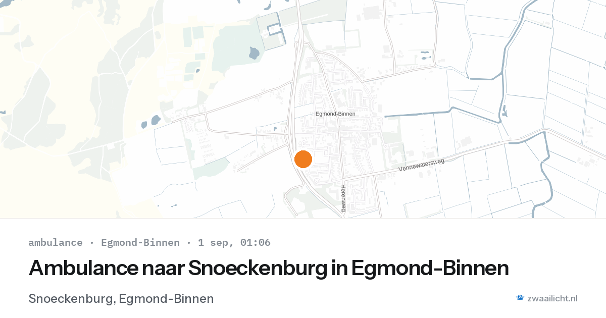 Ambulance naar Snoeckenburg in Egmond-Binnen — 31 aug 2026