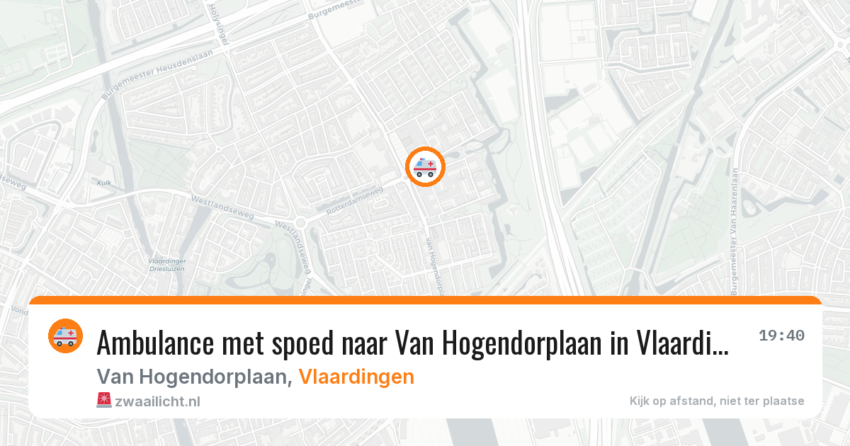 Ambulance met spoed naar Van Hogendorplaan in Vlaardingen — 26 jun 2026
