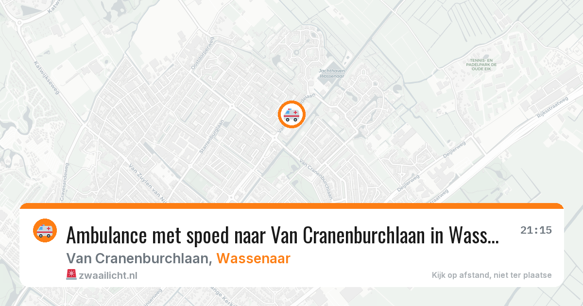 Ambulance met spoed naar Van Cranenburchlaan in Wassenaar — 24 apr 2026