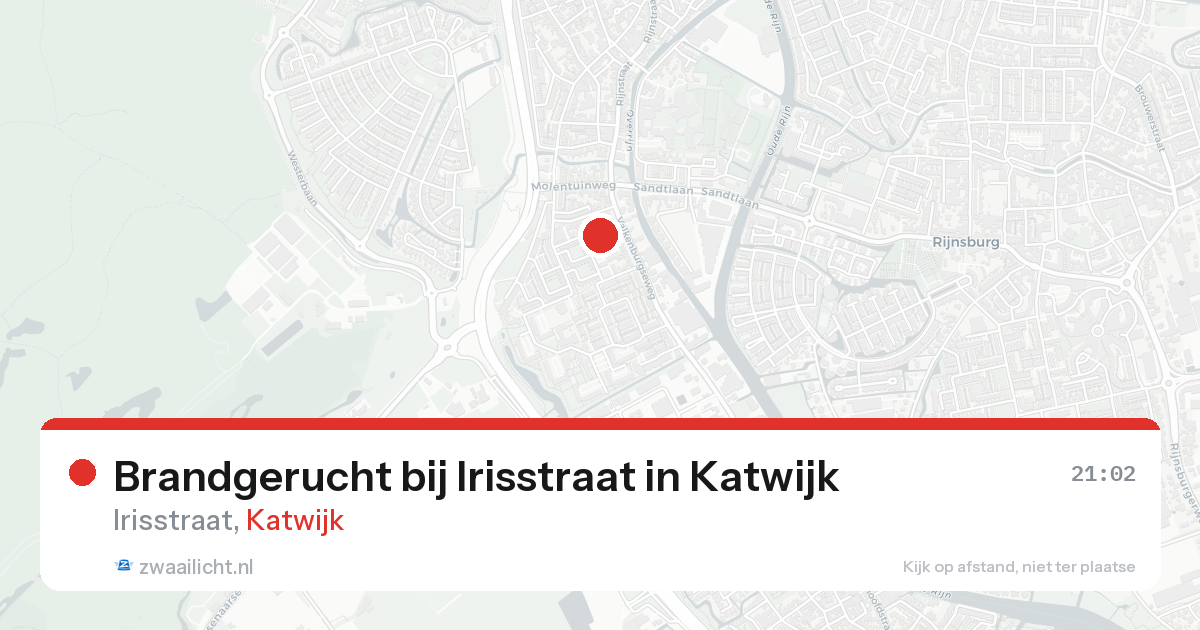 Brandgerucht bij Irisstraat in Katwijk — 22 aug 2026