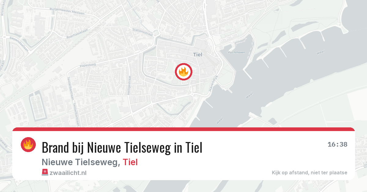 Brand bij Nieuwe Tielseweg in Tiel — 25 mrt 2026