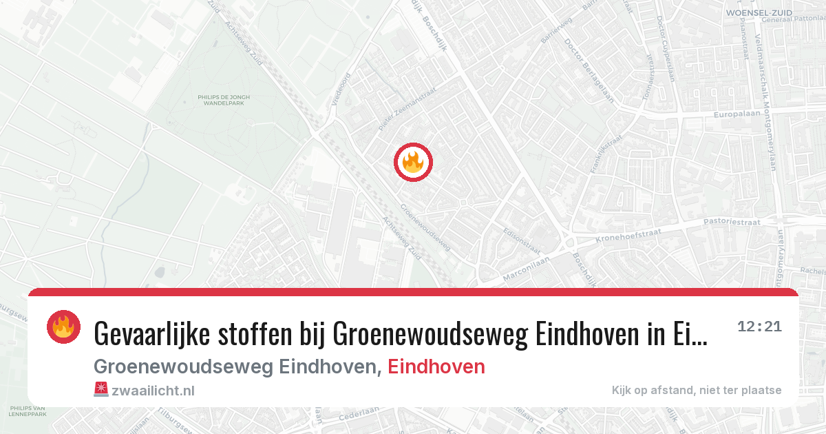 Gevaarlijke stoffen bij Groenewoudseweg Eindhoven in Eindhoven — 30 jul 2026