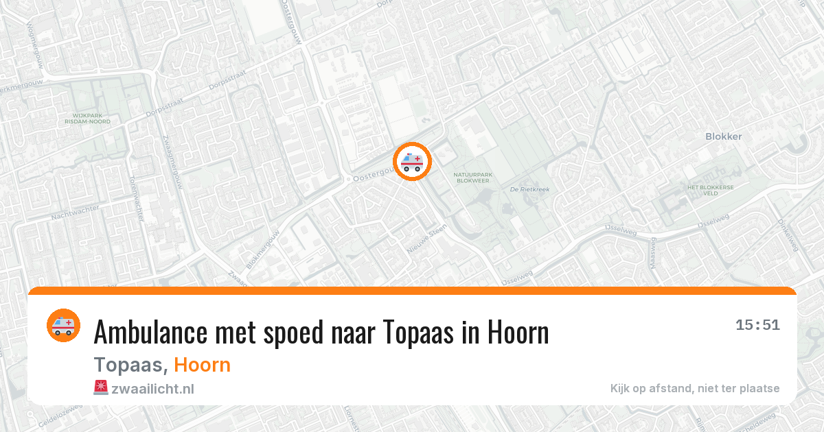 Ambulance met spoed naar Topaas in Hoorn — 4 mei 2026