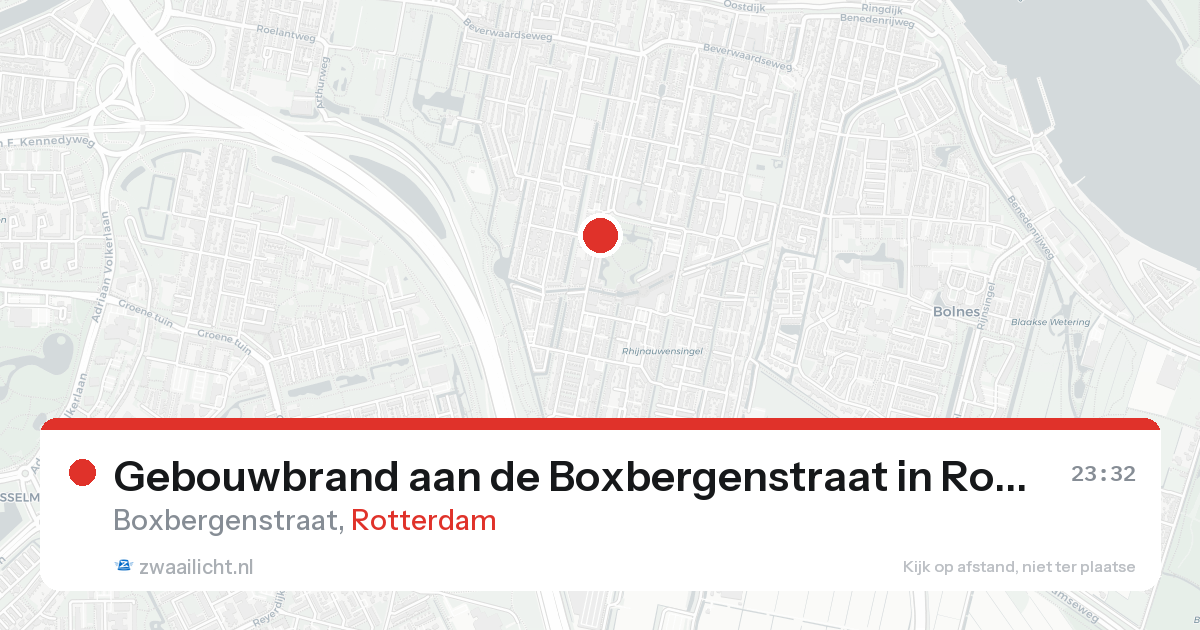 Gebouwbrand aan de Boxbergenstraat in Rotterdam — 25 aug 2026