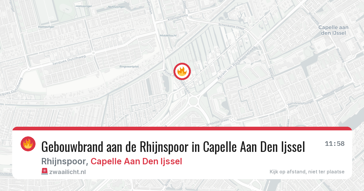Gebouwbrand aan de Rhijnspoor in Capelle Aan Den Ijssel — 2 jul 2026