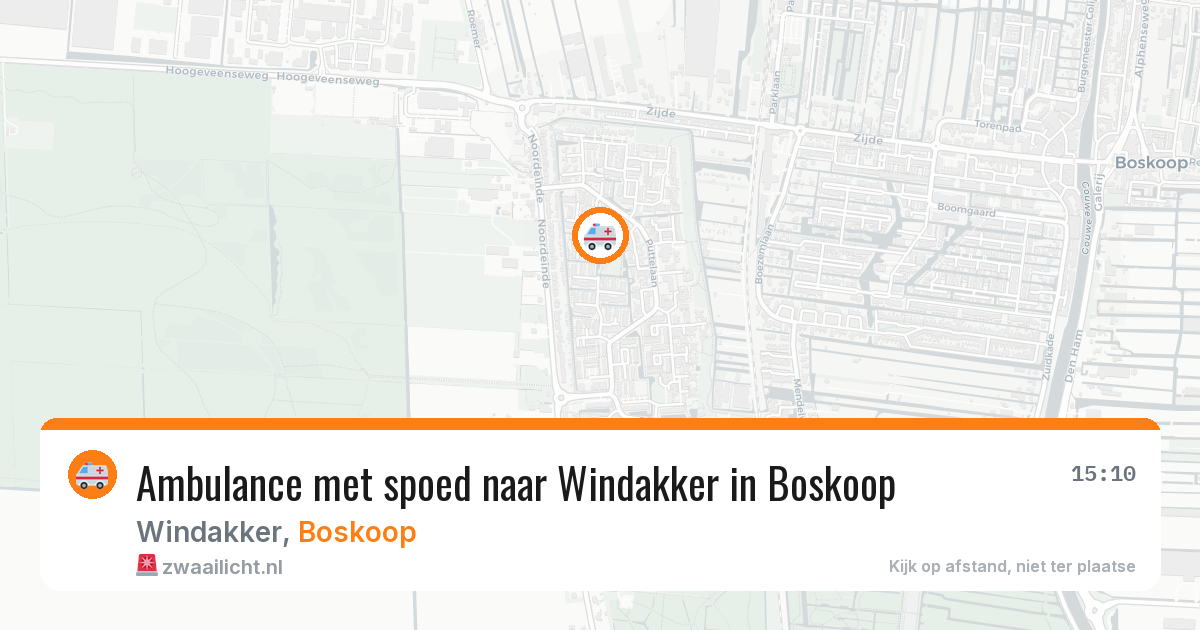 Ambulance met spoed naar Windakker in Boskoop — 5 jul 2026
