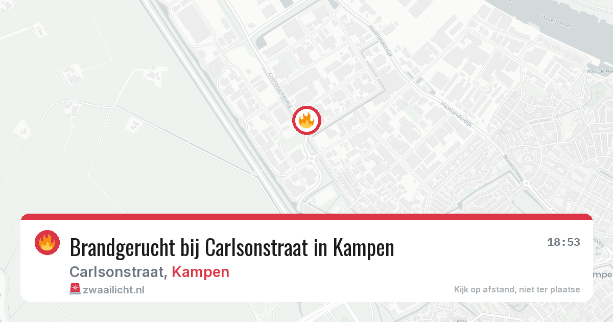 Brandgerucht bij Carlsonstraat in Kampen — 6 jul 2026