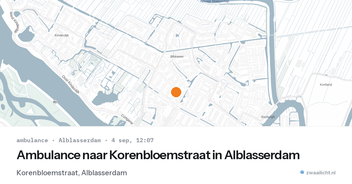 Ambulance naar Korenbloemstraat in Alblasserdam — 4 sep 2026