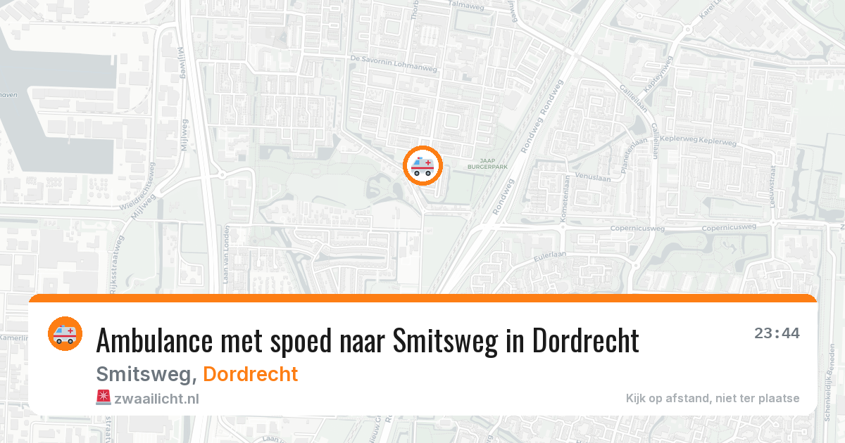 Ambulance met spoed naar Smitsweg in Dordrecht — 11 jul 2026