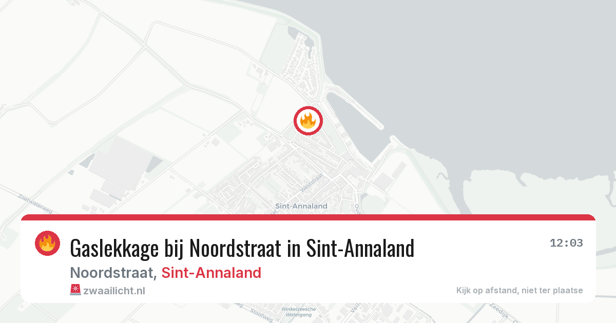 Gaslekkage bij Noordstraat in Sint-Annaland — 10 apr 2026