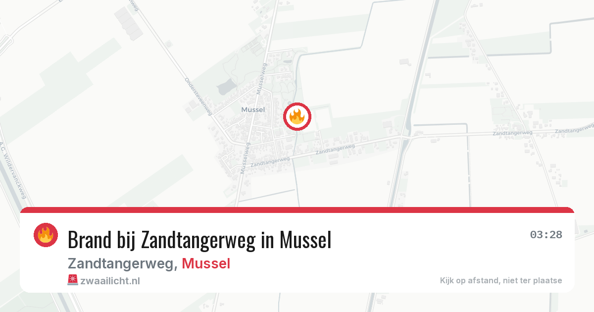 Brand bij Zandtangerweg in Mussel — 29 apr 2026