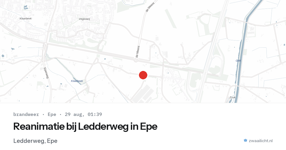 Reanimatie bij Ledderweg in Epe — 28 aug 2026
