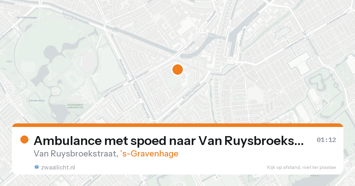 Ambulance met spoed naar Van Ruysbroekstraat in 's-Gravenhage — 25 aug 2026