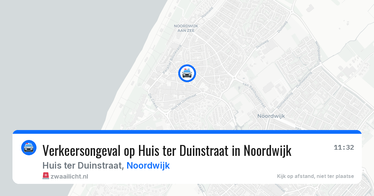 Verkeersongeval op Huis ter Duinstraat in Noordwijk — 10 aug 2026