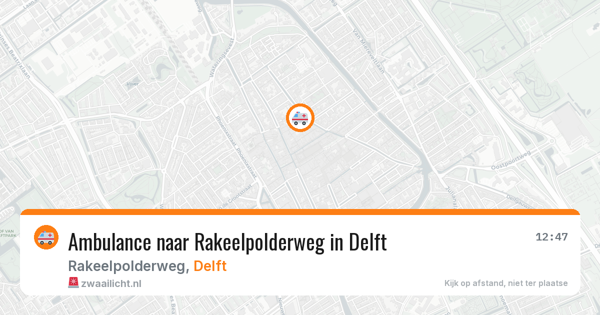 Ambulance naar Rakeelpolderweg in Delft — 9 mei 2026