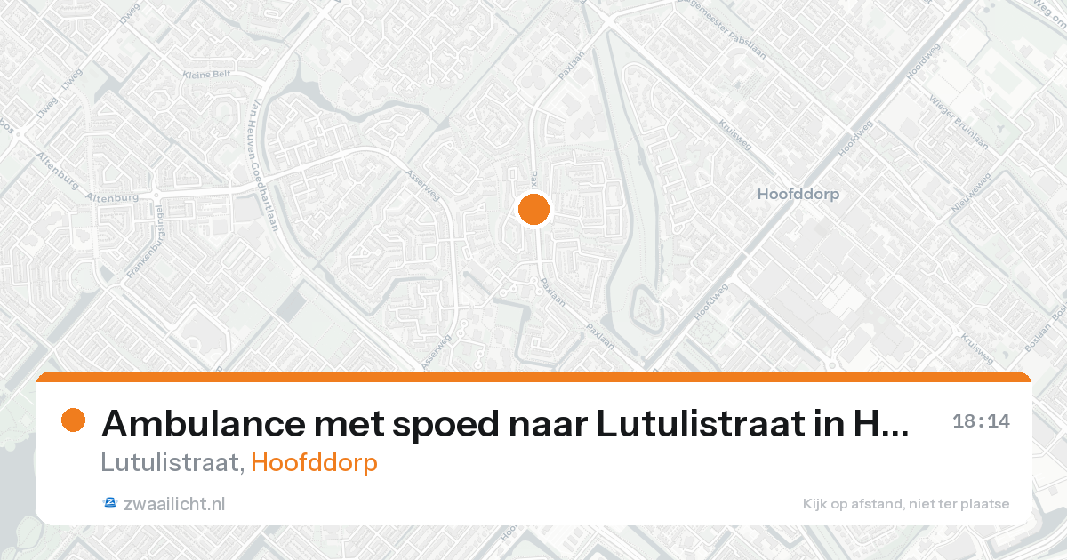 Ambulance met spoed naar Lutulistraat in Hoofddorp — 31 jan 2026