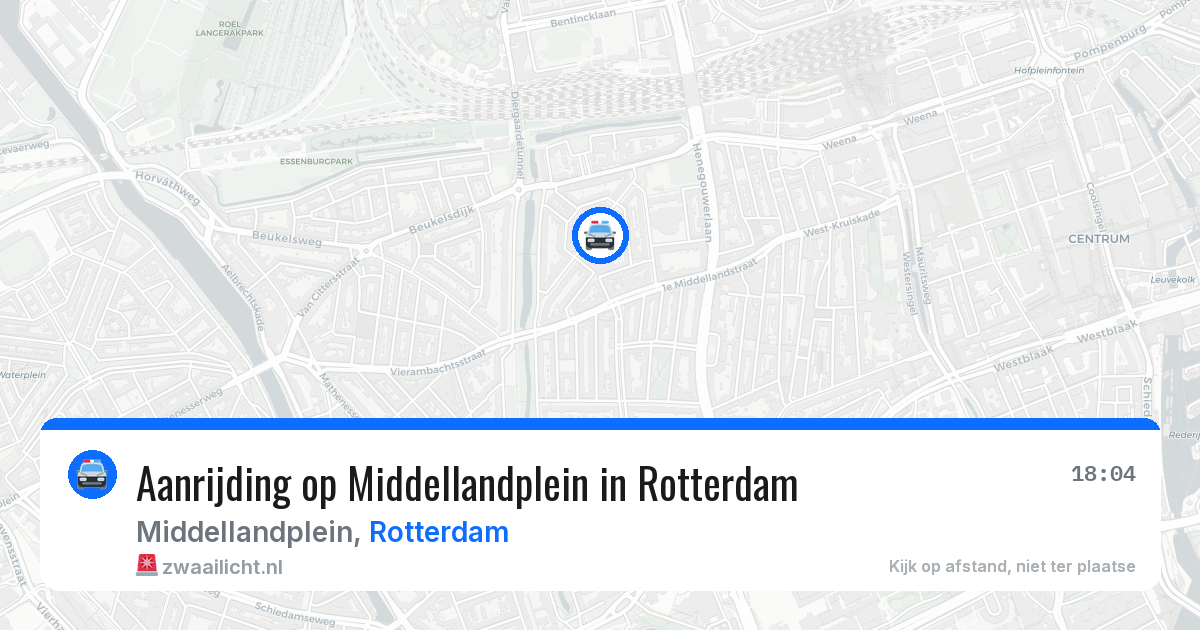 Aanrijding op Middellandplein in Rotterdam — 10 jul 2026